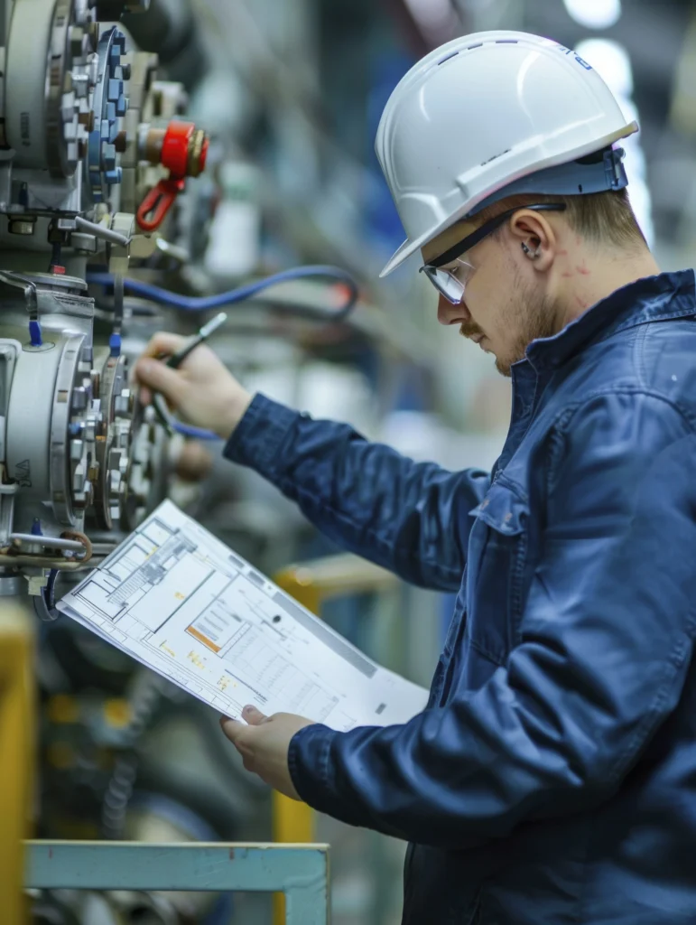 Ingeniero aplicando la metrología
